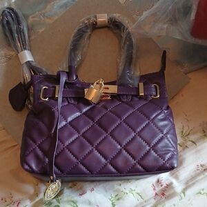 Adorable Mini Purple Quilted Handbag